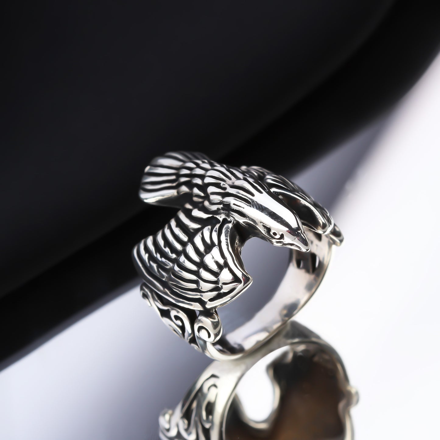 925k Sterling Silver Men Eagle Ring - alternate view 3