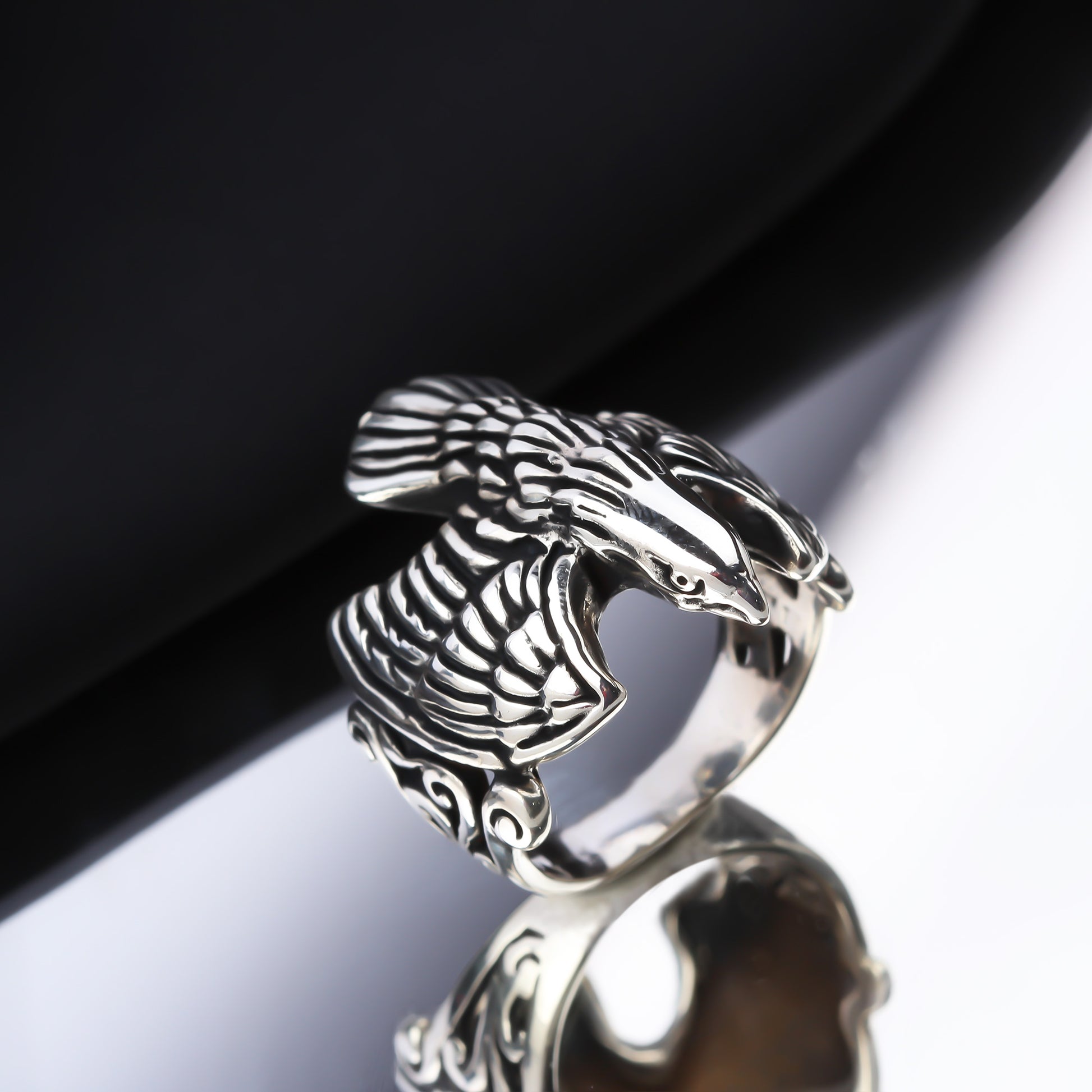 925k Sterling Silver Men Eagle Ring - alternate view 3