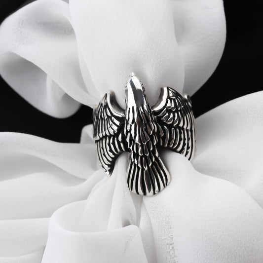 925k Sterling Silver Men Eagle Ring