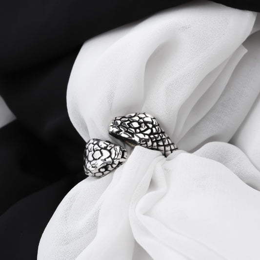 925k Sterling Silver Men Snake Ring