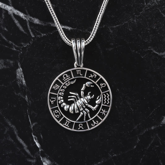 925k Sterling Silver Men Scorpio Necklace - alternate view 2