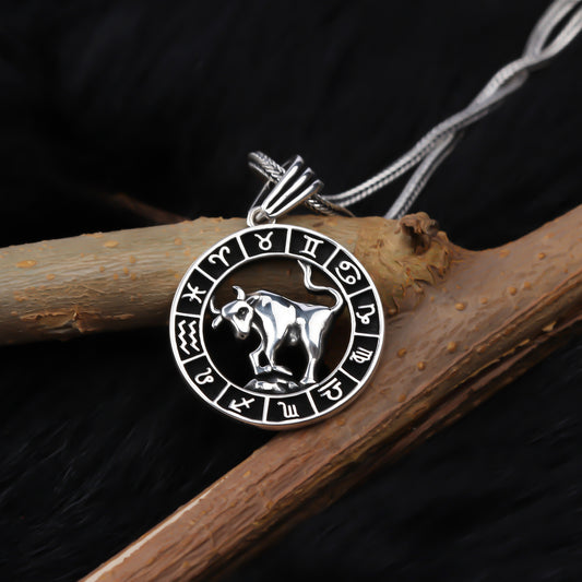 925k Sterling Silver Men Taurus Necklace
