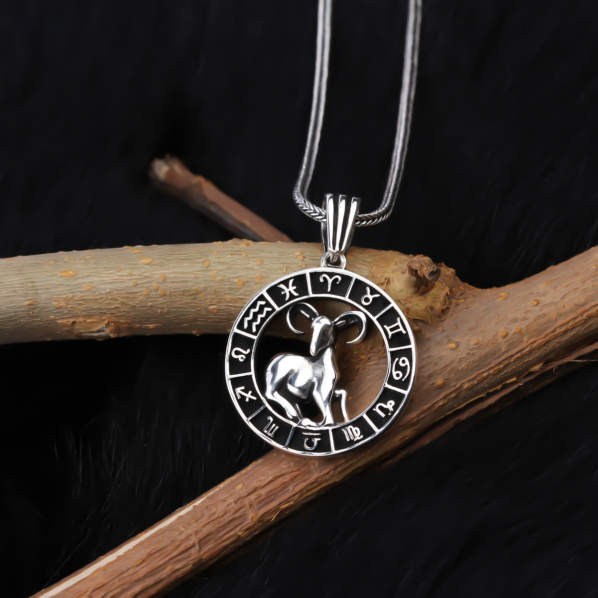 925k Sterling Silver Men Aries Necklace - alternate view 3