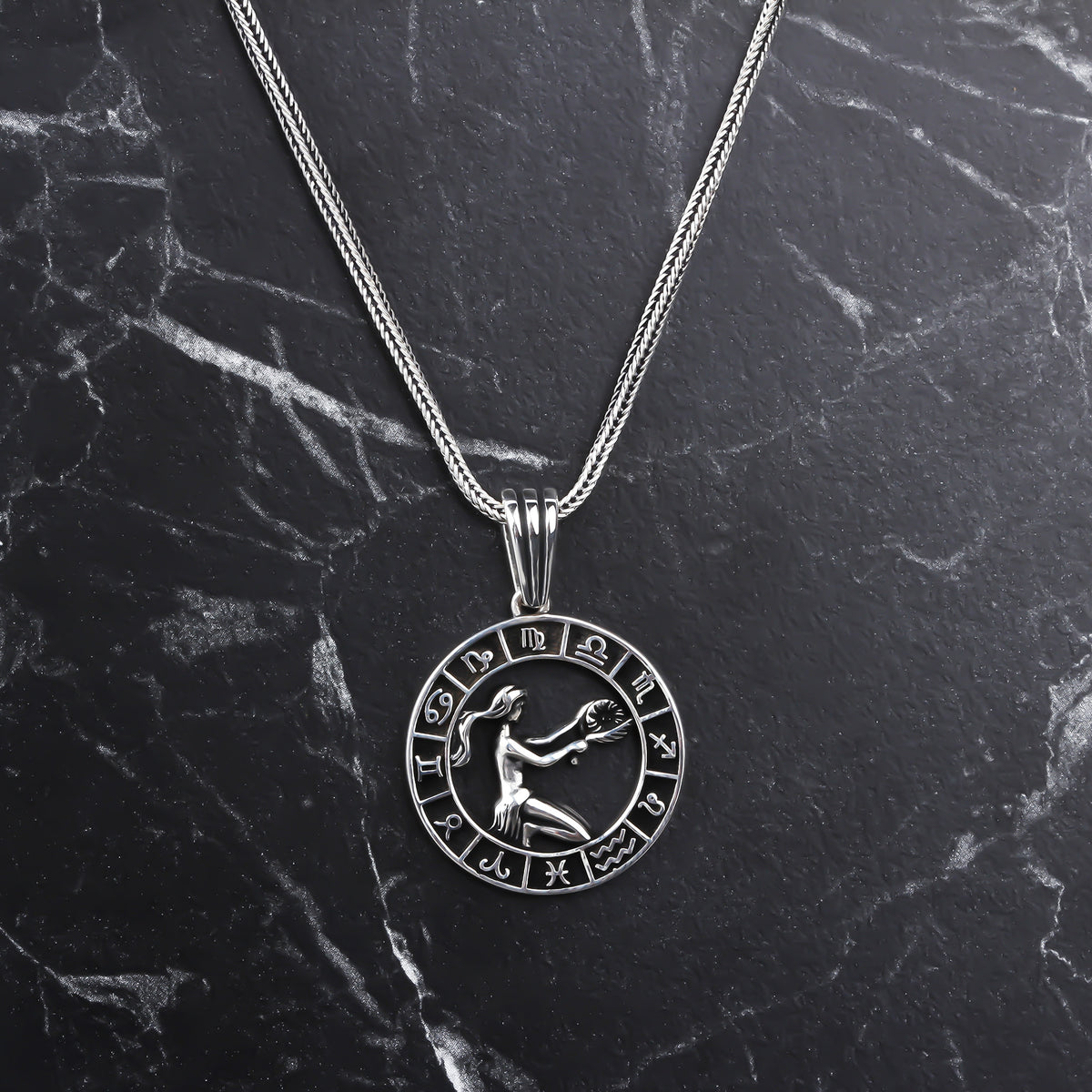 925k Sterling Silver Male Virgo Necklace - alternate view 2