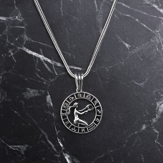 925k Sterling Silver Male Virgo Necklace - alternate view 2