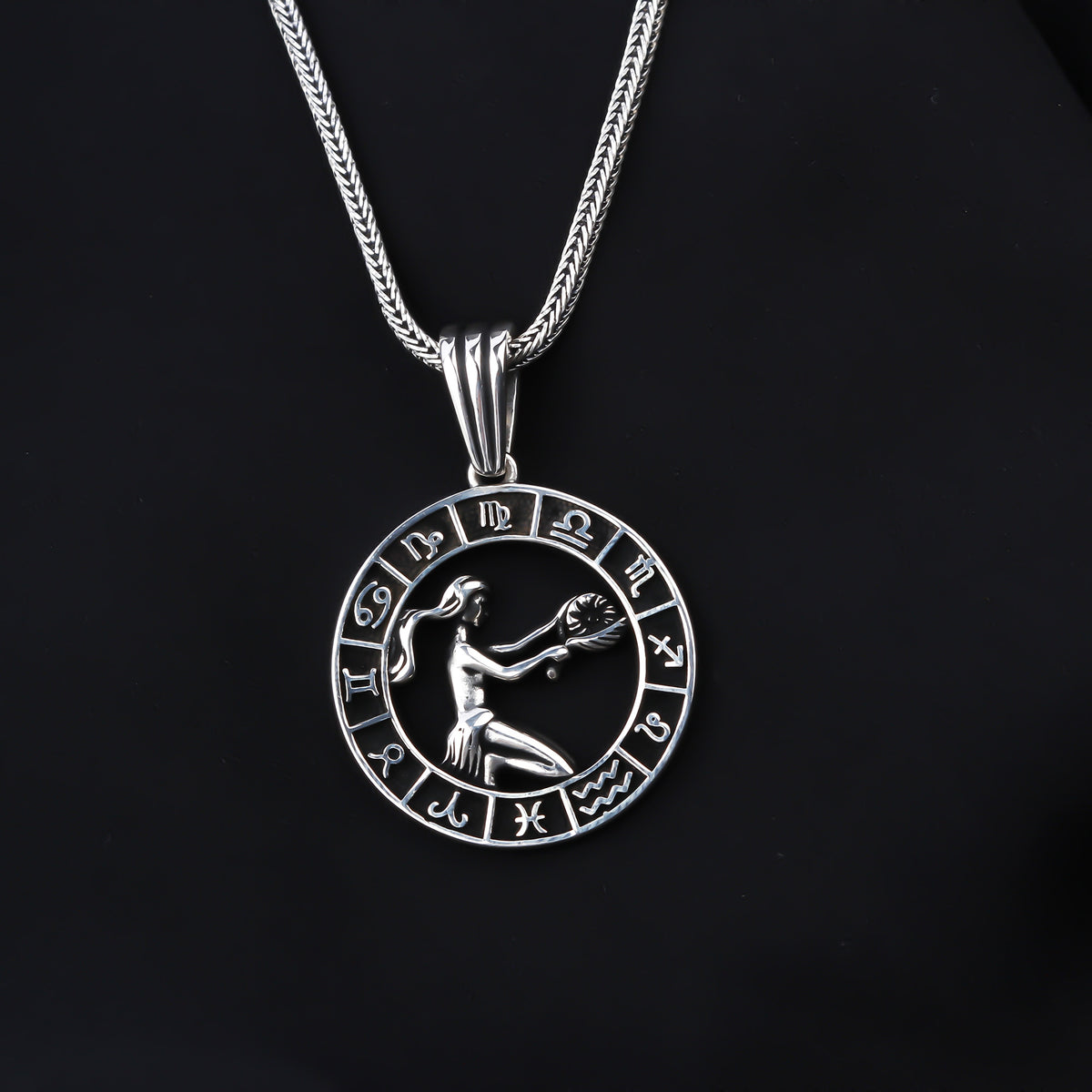 925k Sterling Silver Male Virgo Necklace - alternate view 3