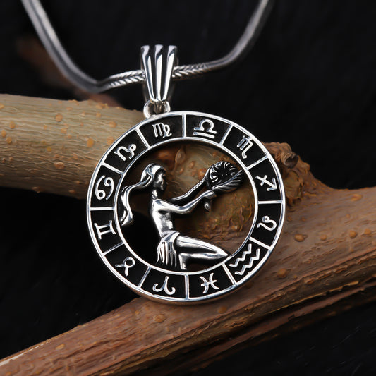 925k Sterling Silver Male Virgo Necklace