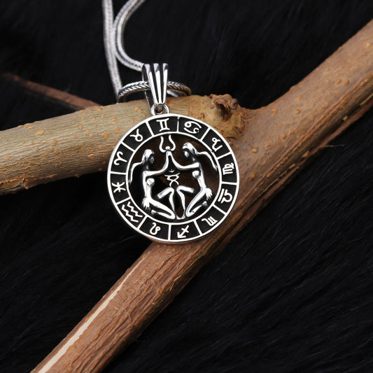 925k Sterling Silver Men Gemini Sign Necklace