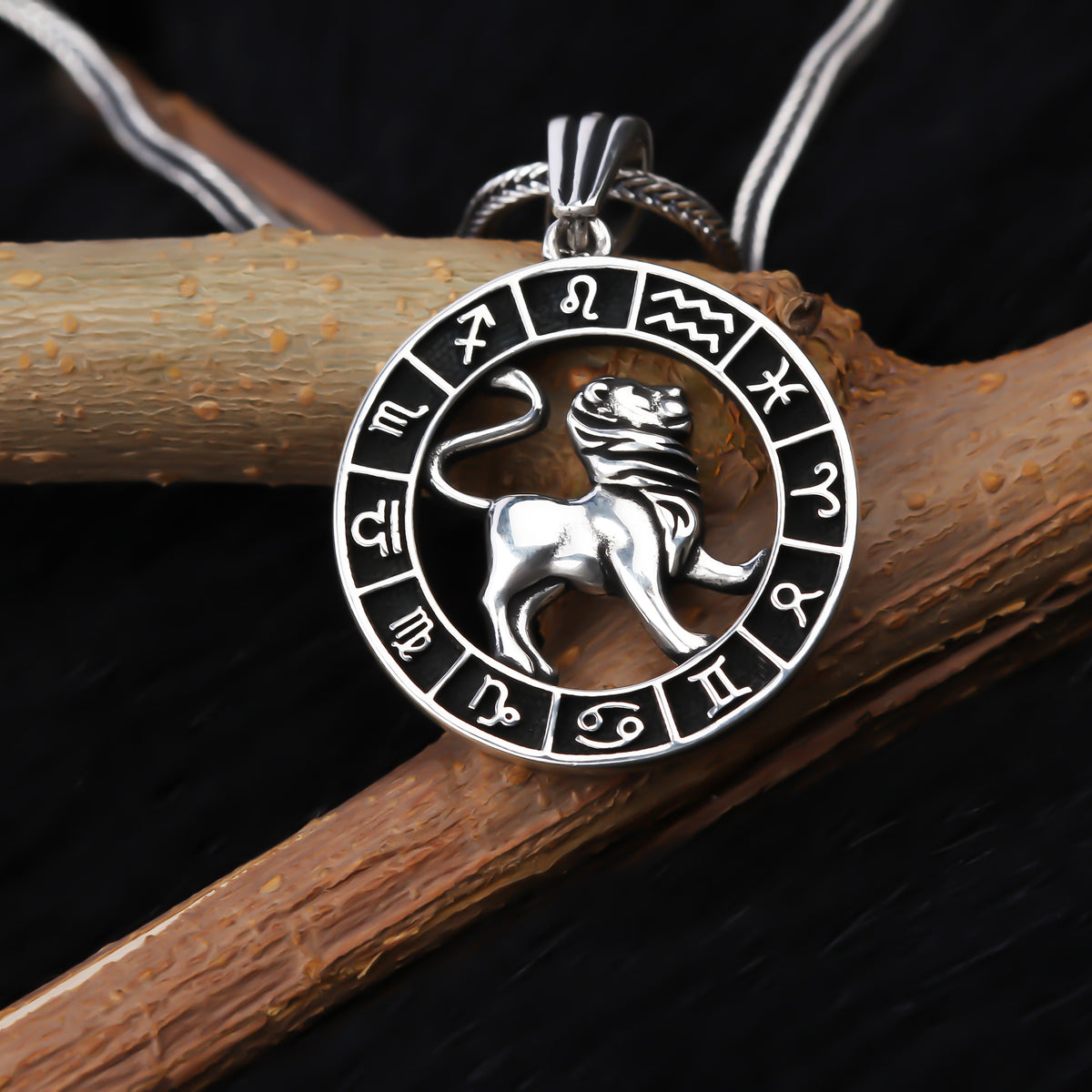 925k Sterling Silver Male Leo Sign Necklace - alternate view 3