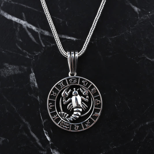 925k Sterling Silver Male Cancer Sign Necklace - alternate view 2