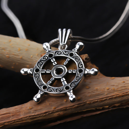 925k Sterling Silver Men Helm Necklace - alternate view 2