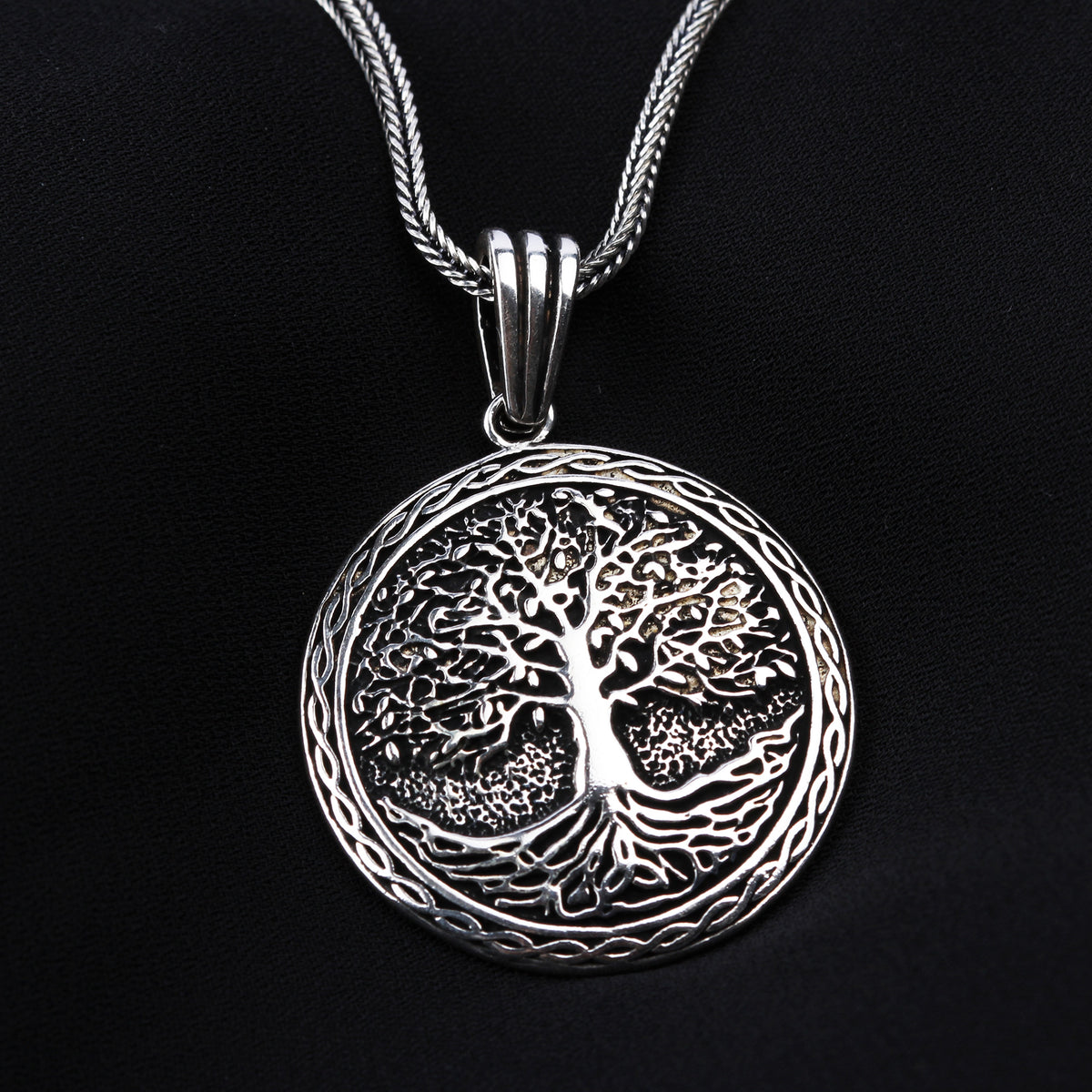 925k Sterling Silver Men Tree of Life Necklace - alternate view 3