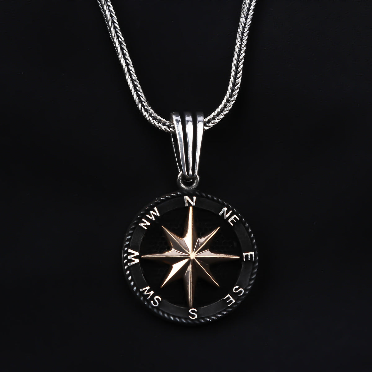 925k Sterling Silver Men North Star Necklace - alternate view 2