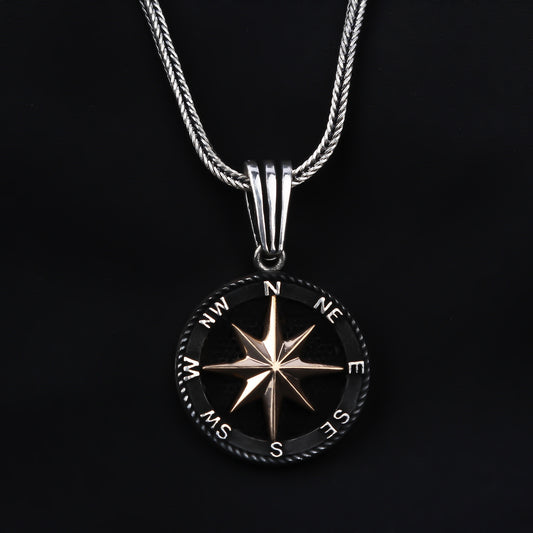 925k Sterling Silver Men North Star Necklace - alternate view 2