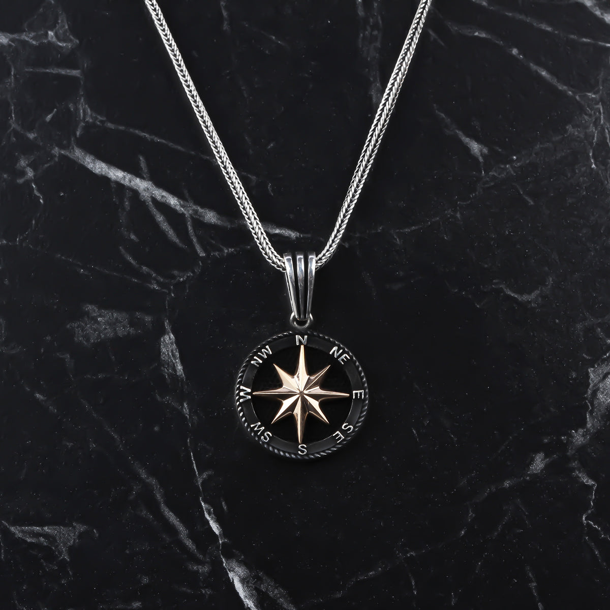 925k Sterling Silver Men North Star Necklace - alternate view 3