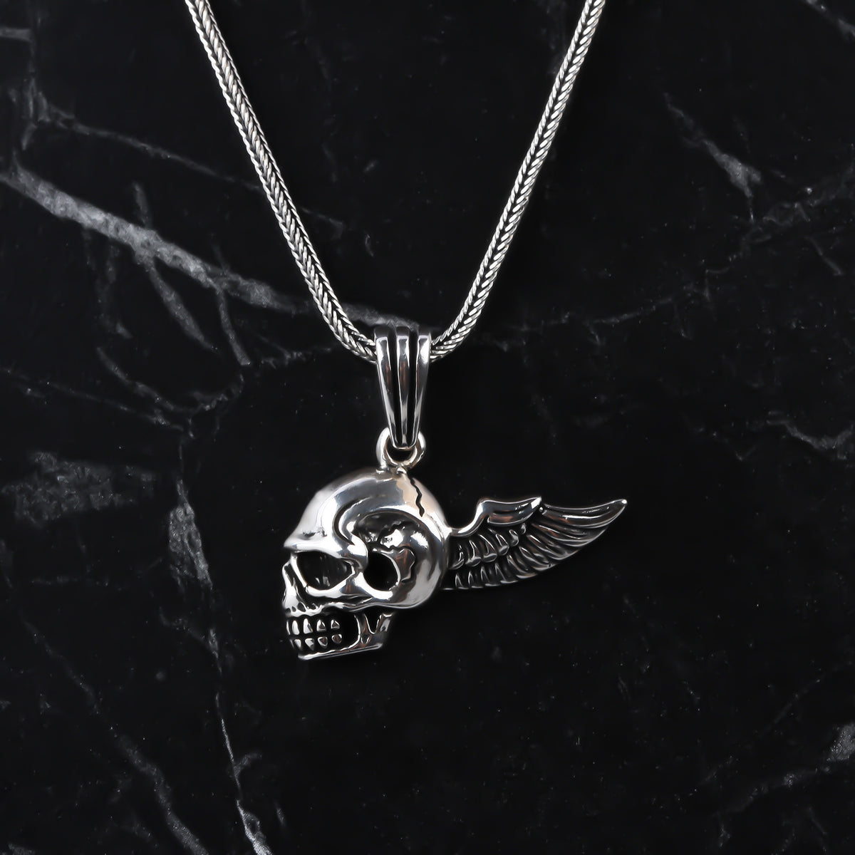 925k Sterling Silver Men Skeleton Necklace - alternate view 3