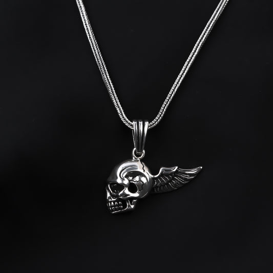 925k Sterling Silver Men Skeleton Necklace