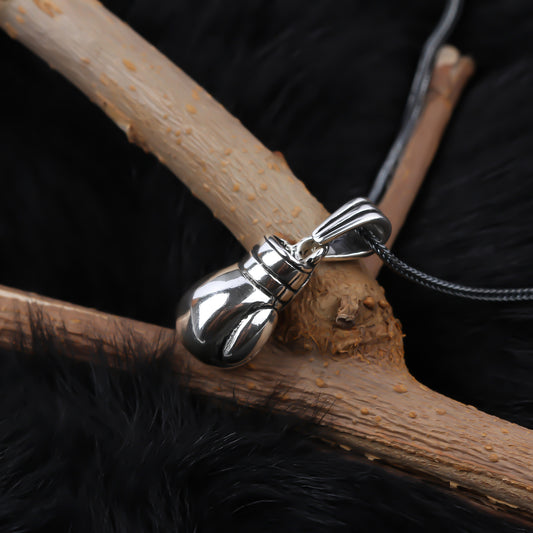 925k Sterling Silver Men Boxing Gloves Necklace
