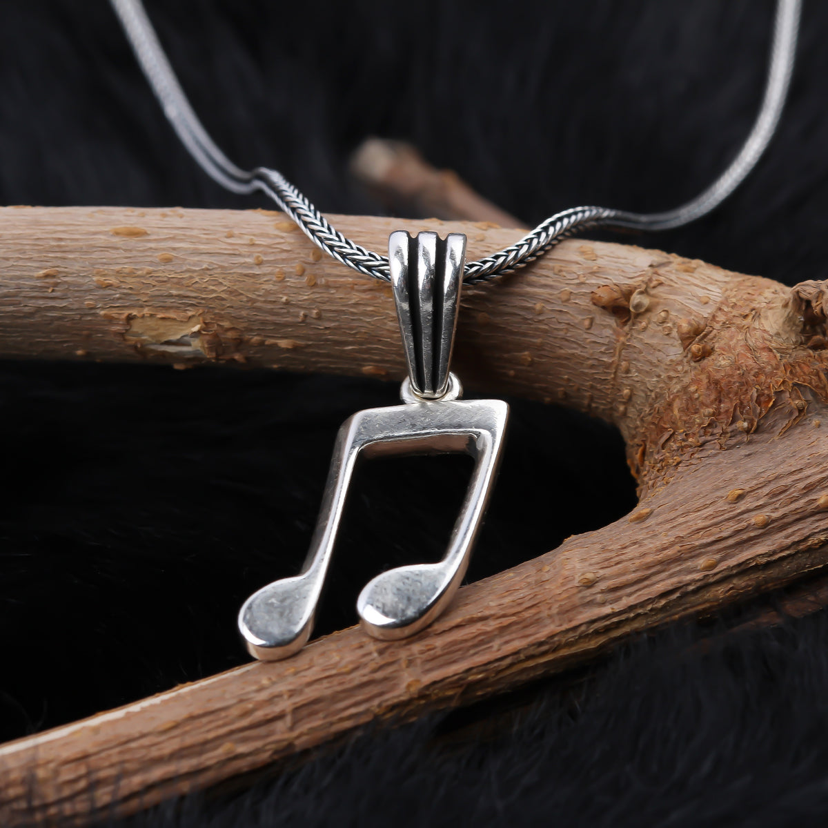 925k Sterling Silver Men Note Necklace - alternate view 2