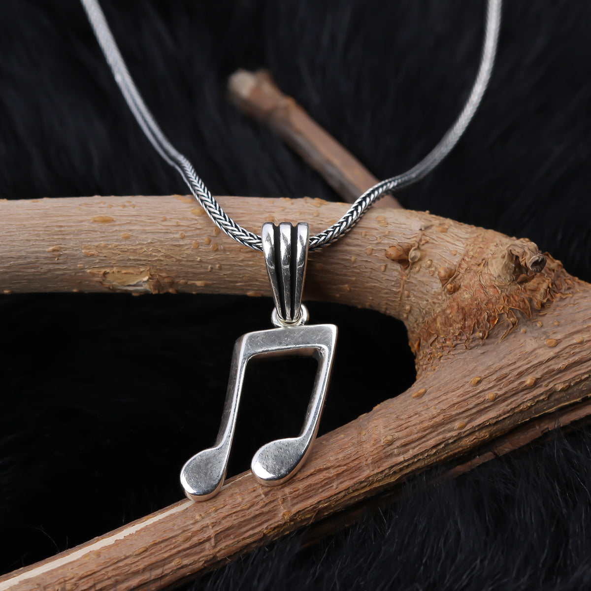 925k Sterling Silver Men Note Necklace - alternate view 3