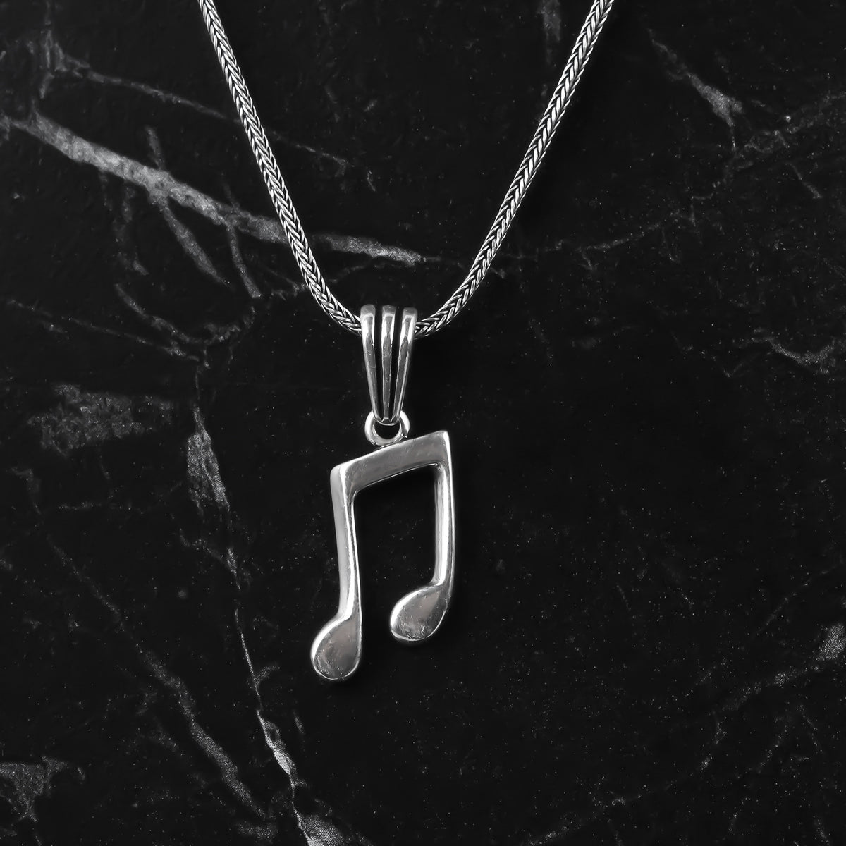 925k Sterling Silver Men Note Necklace