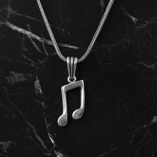 925k Sterling Silver Men Note Necklace