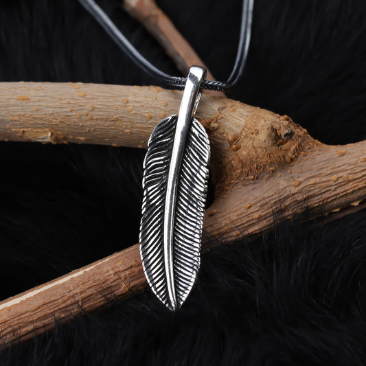 925k Sterling Silver Men Leaf Necklace - alternate view 2