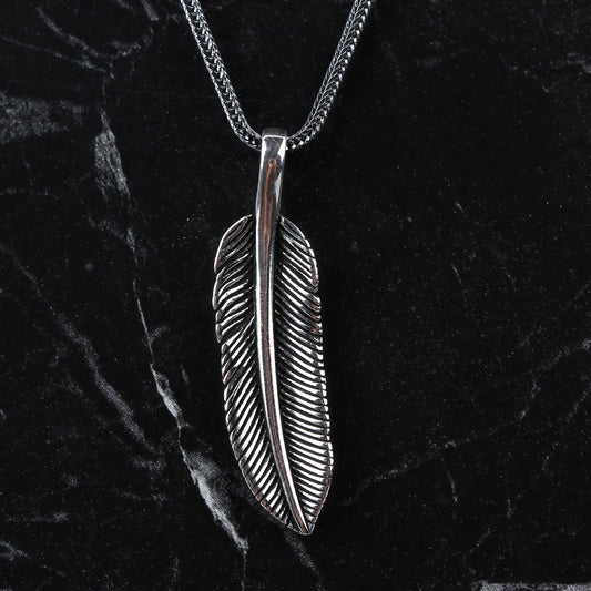 925k Sterling Silver Men Leaf Necklace