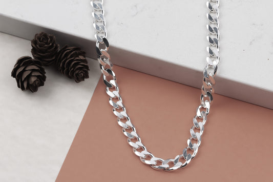 925k Sterling Silver 7mm Gourmet Chain Necklace - alternate view 2
