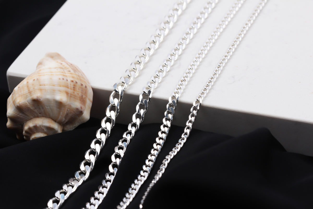 925k Sterling Silver 7mm Gourmet Chain Necklace - alternate view 5
