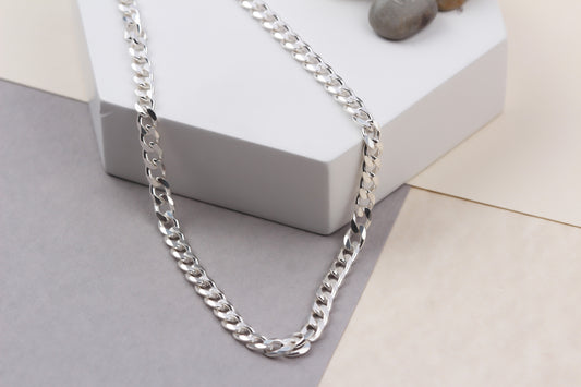 925k Sterling Silver 5mm Gourmet Chain Necklace - alternate view 2