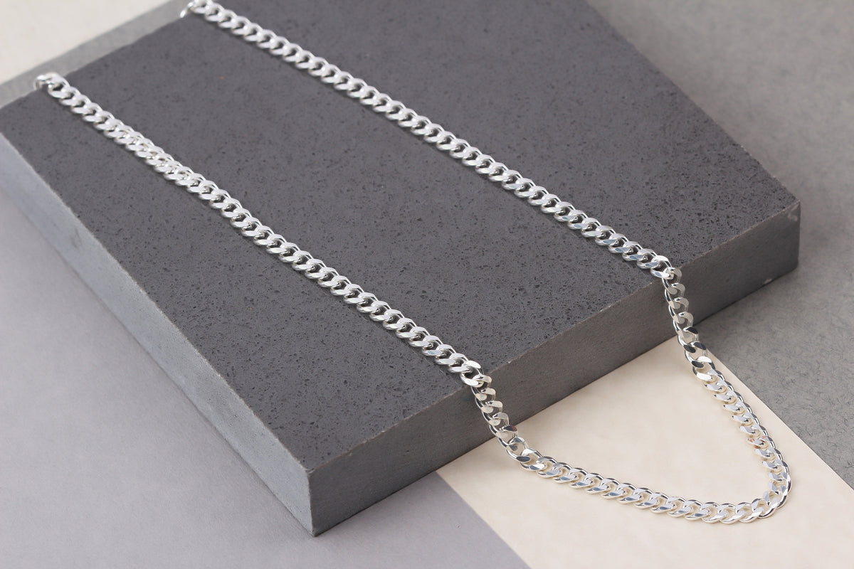 925k Sterling Silver 5mm Gourmet Chain Necklace - alternate view 3