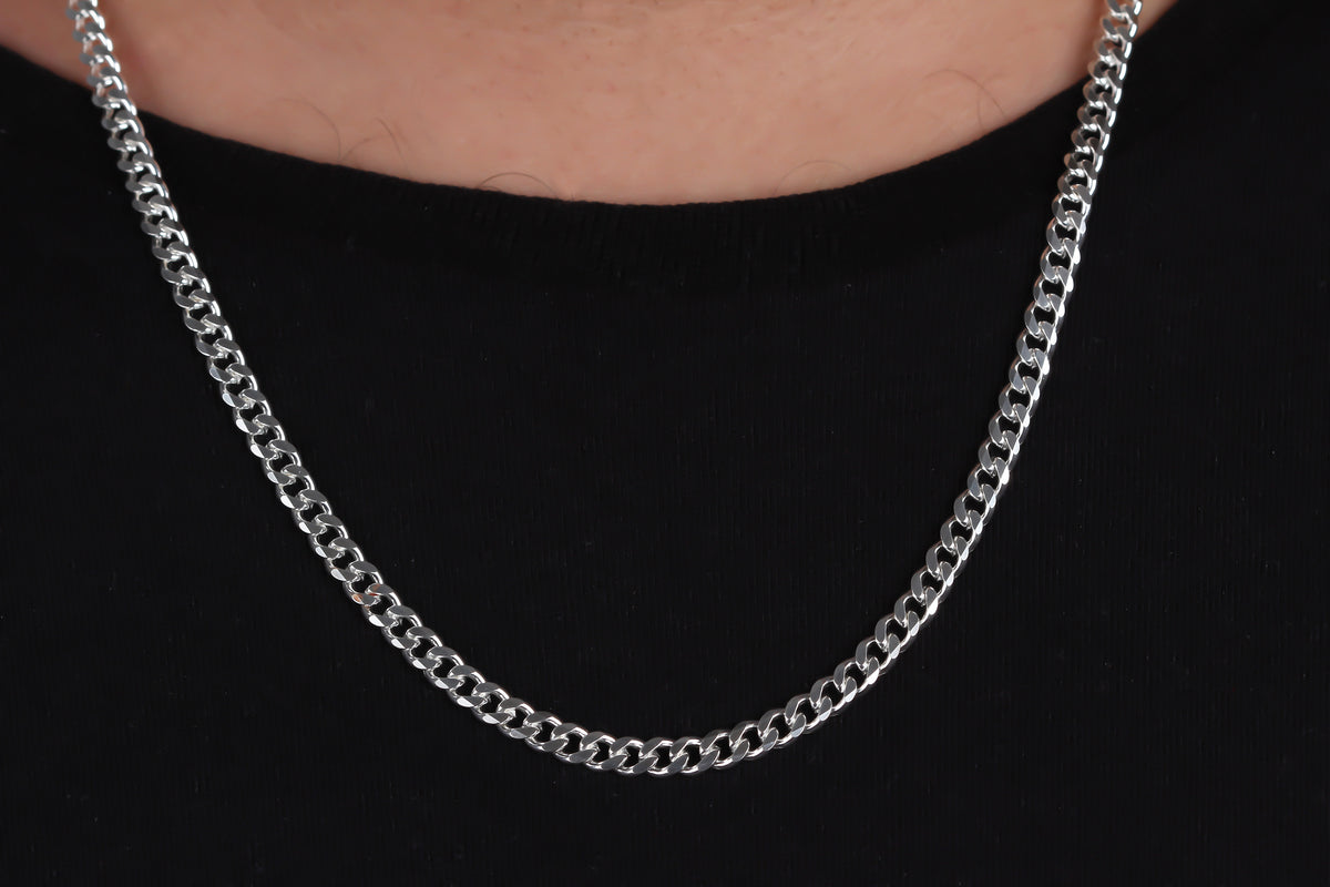 925k Sterling Silver 5mm Gourmet Chain Necklace