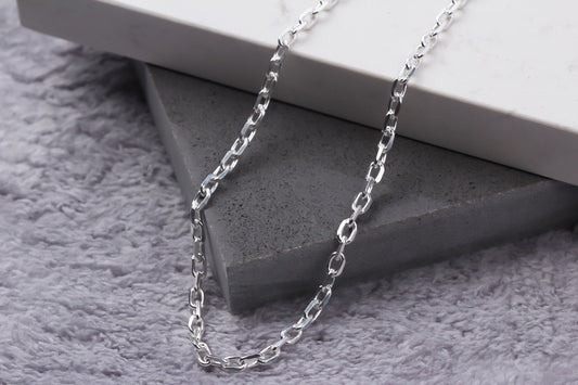 925k Sterling Silver 4mm Anchor Chain Necklace - alternate view 2