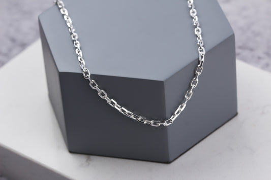 925k Sterling Silver 3mm Anchor Chain Necklace - alternate view 2