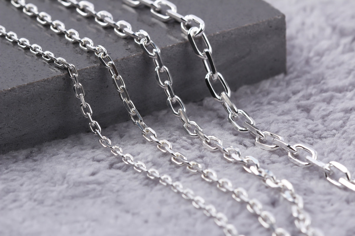 925k Sterling Silver 3mm Anchor Chain Necklace - alternate view 4