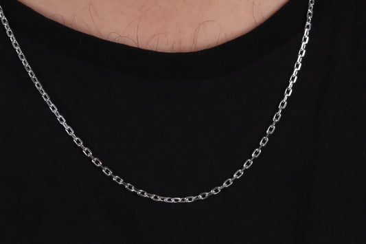 925k Sterling Silver 3mm Anchor Chain Necklace