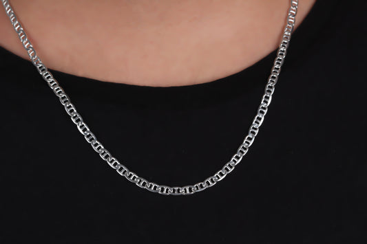 925k Sterling Silver 5mm Mariner Chain Necklace