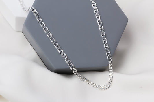 925k Sterling Silver 4mm Mariner Chain Necklace - alternate view 2