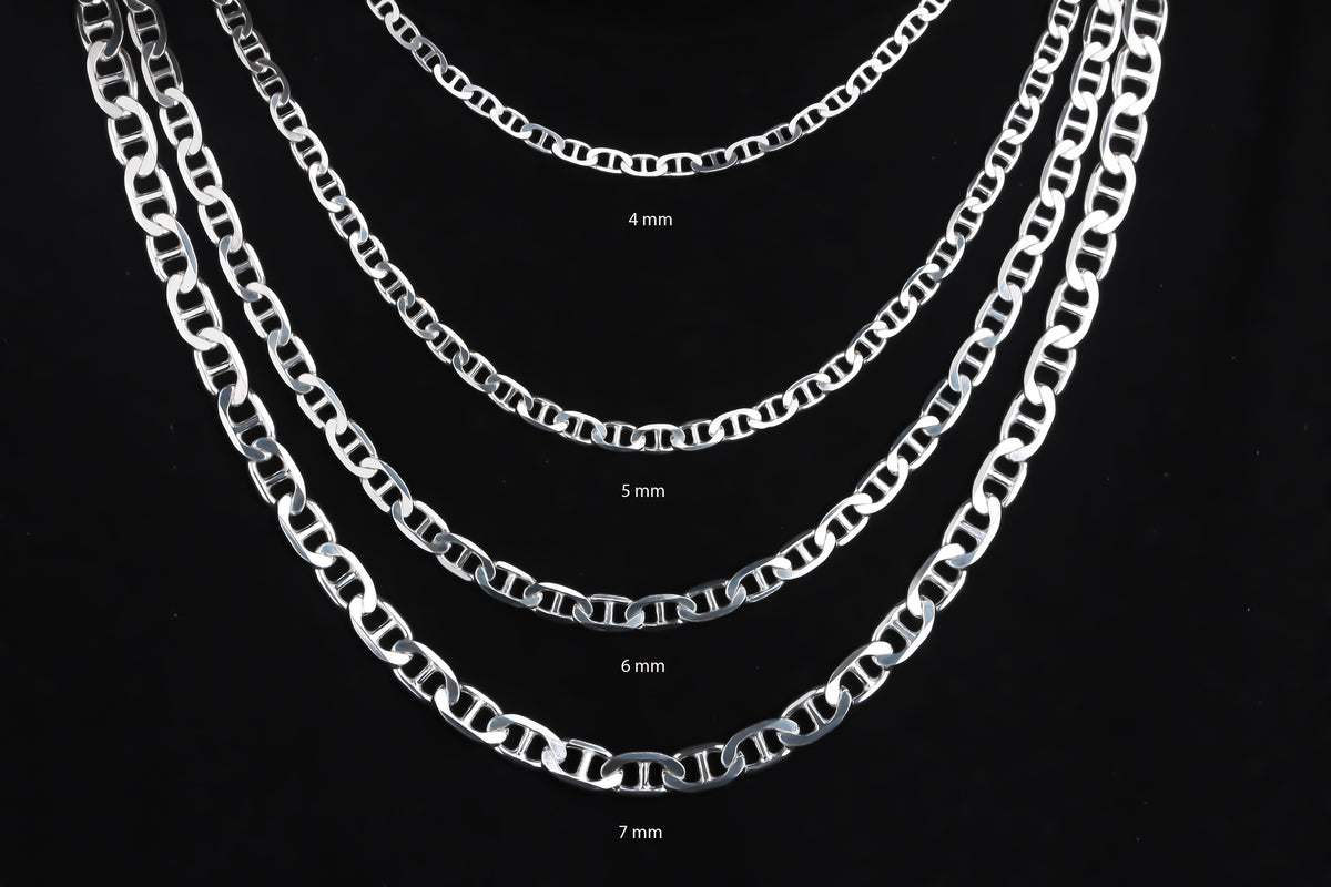 925k Sterling Silver 4mm Mariner Chain Necklace - alternate view 5