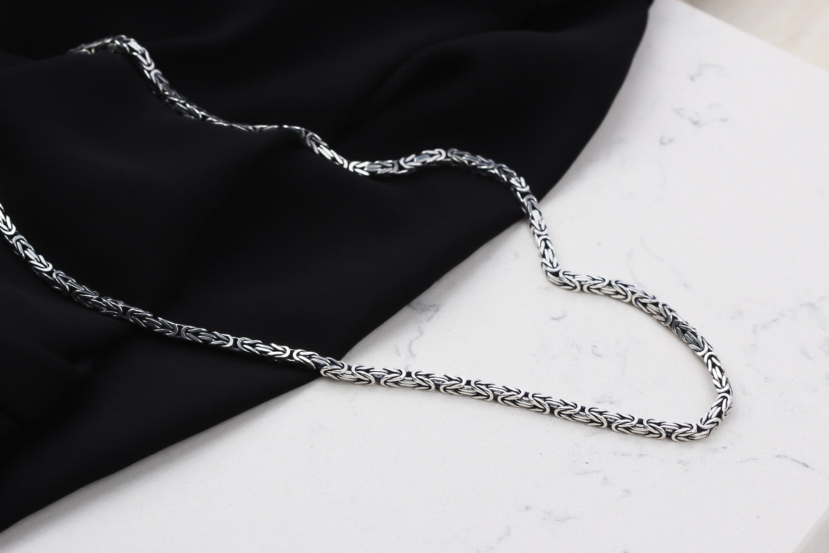 925k Sterling Silver 4mm King Chain Necklace - alternate view 2