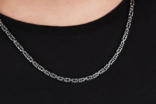 925k Sterling Silver 4mm King Chain Necklace