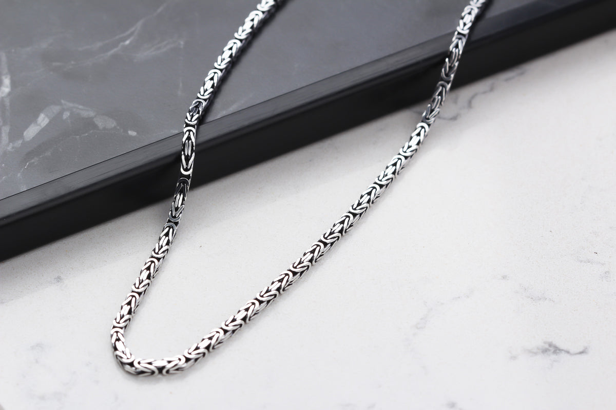 925k Sterling Silver 3mm King Chain Necklace - alternate view 2