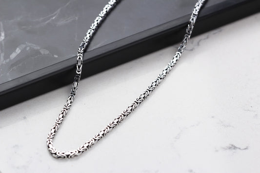 925k Sterling Silver 3mm King Chain Necklace - alternate view 2