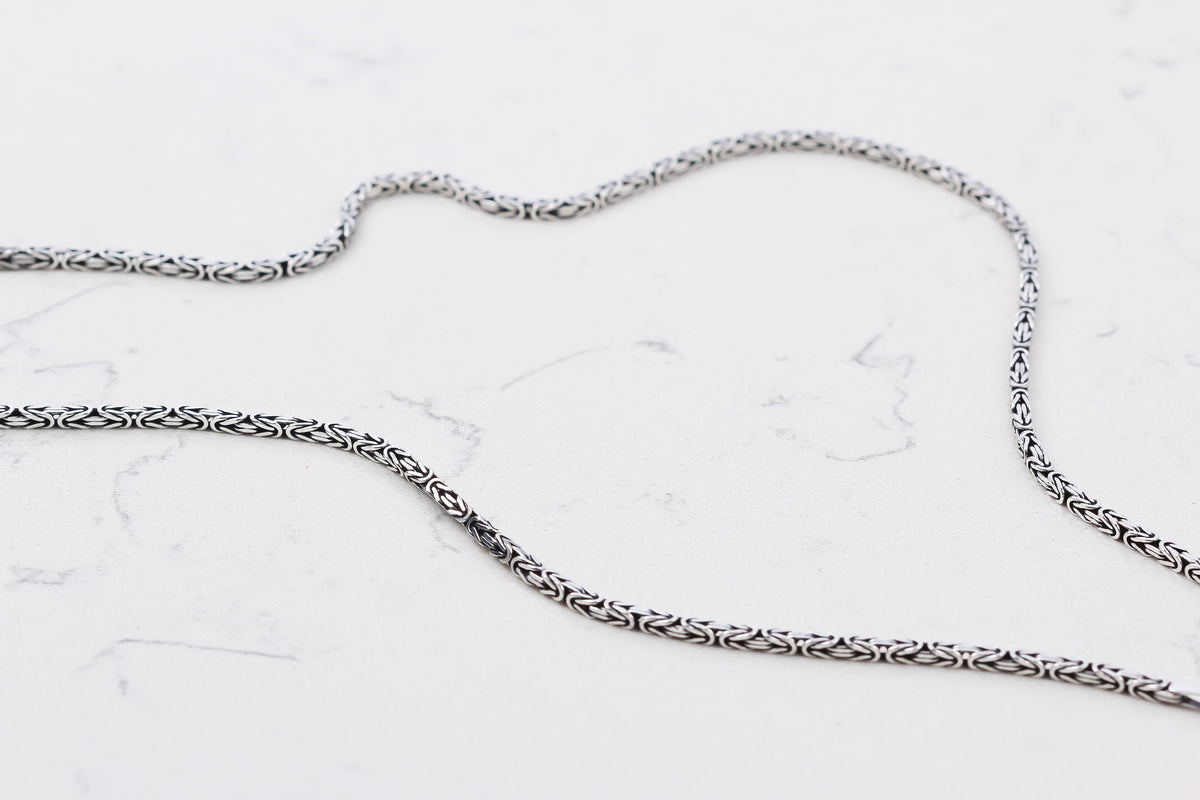 925k Sterling Silver 3mm King Chain Necklace - alternate view 3