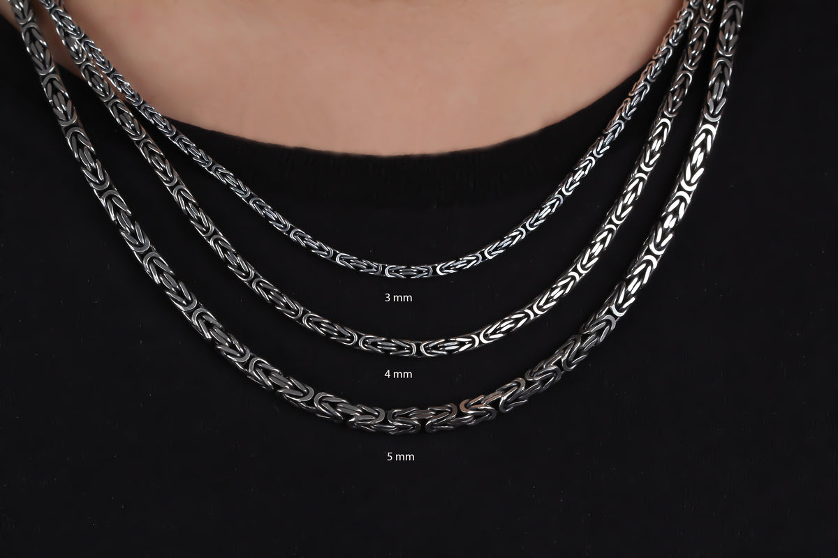 925k Sterling Silver 3mm King Chain Necklace - alternate view 5