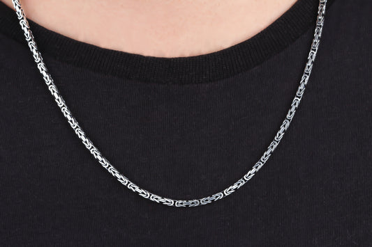 925k Sterling Silver 3mm King Chain Necklace