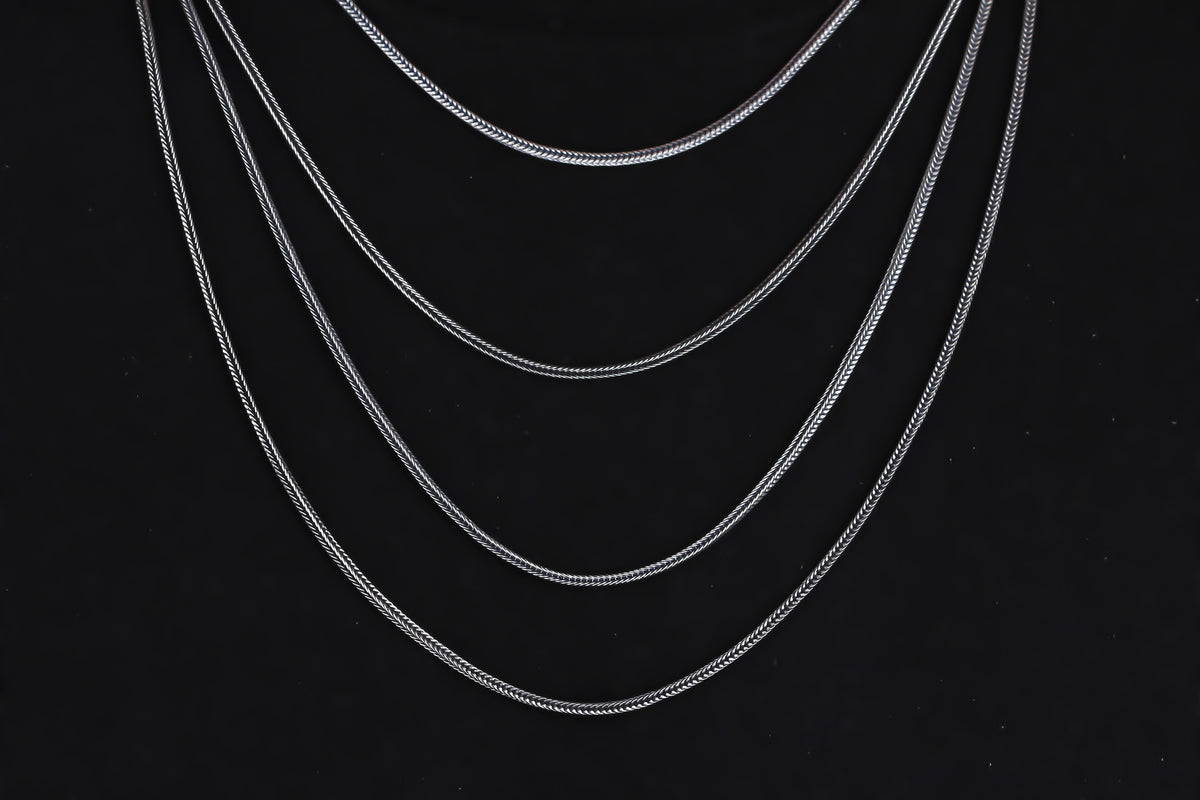 925k Sterling Silver 2mm Foxtail Chain Necklace - alternate view 5