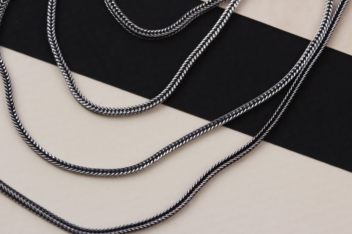 925k Sterling Silver 2mm Foxtail Chain Necklace - alternate view 6