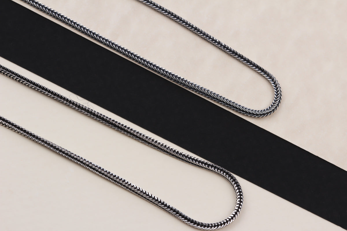925k Sterling Silver 2mm Foxtail Chain Necklace - alternate view 7